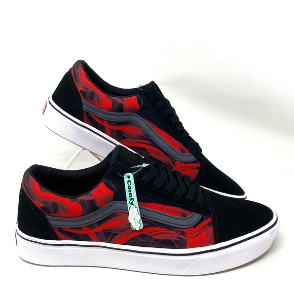 Vans Other - VANS Old Skool ComfyCush Low Black Red Men Suede Canvas Size Sneaker VN0A5DYCY09